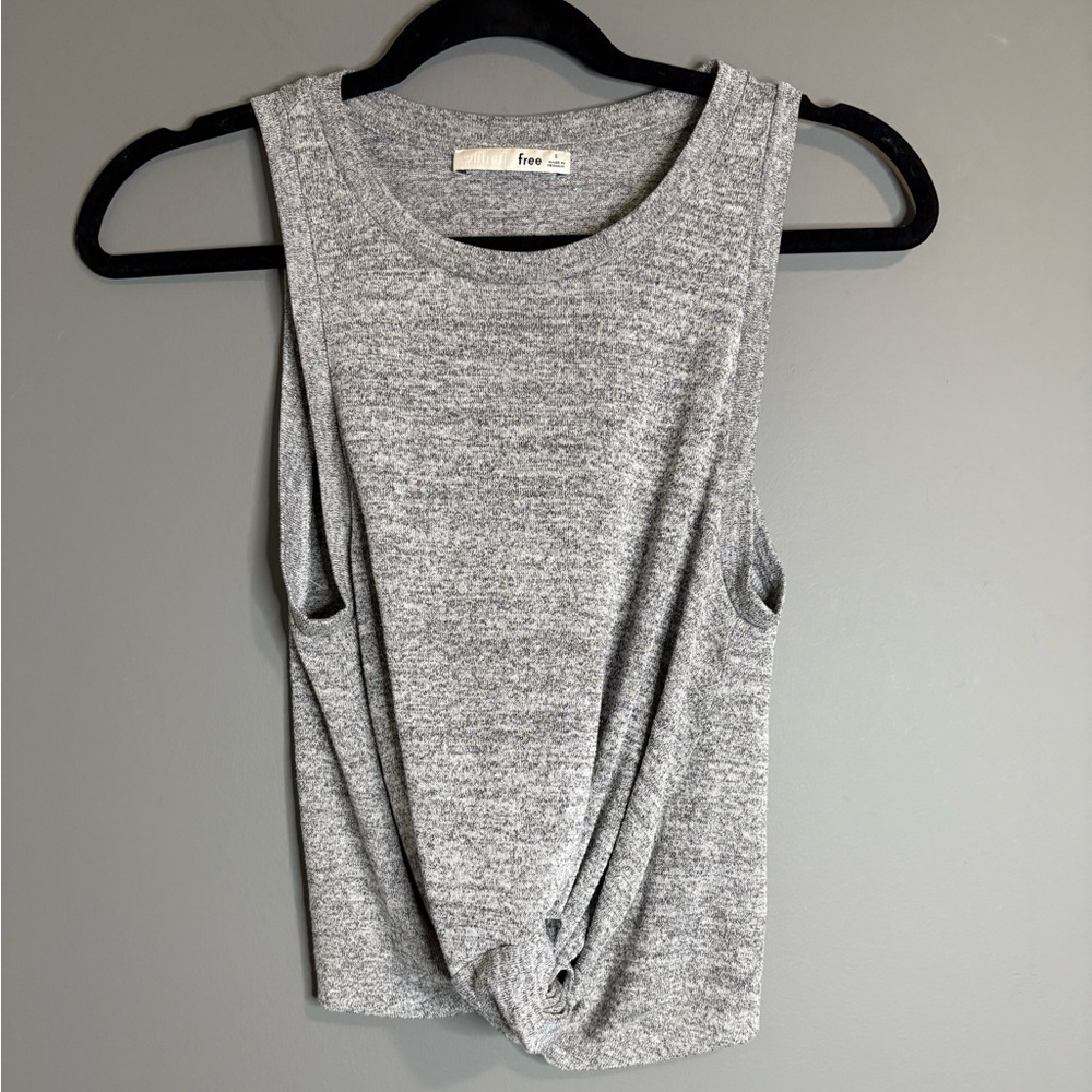 Wilfred Free Aritzia Gray Sleeveless Tank Top Twist Front Size S